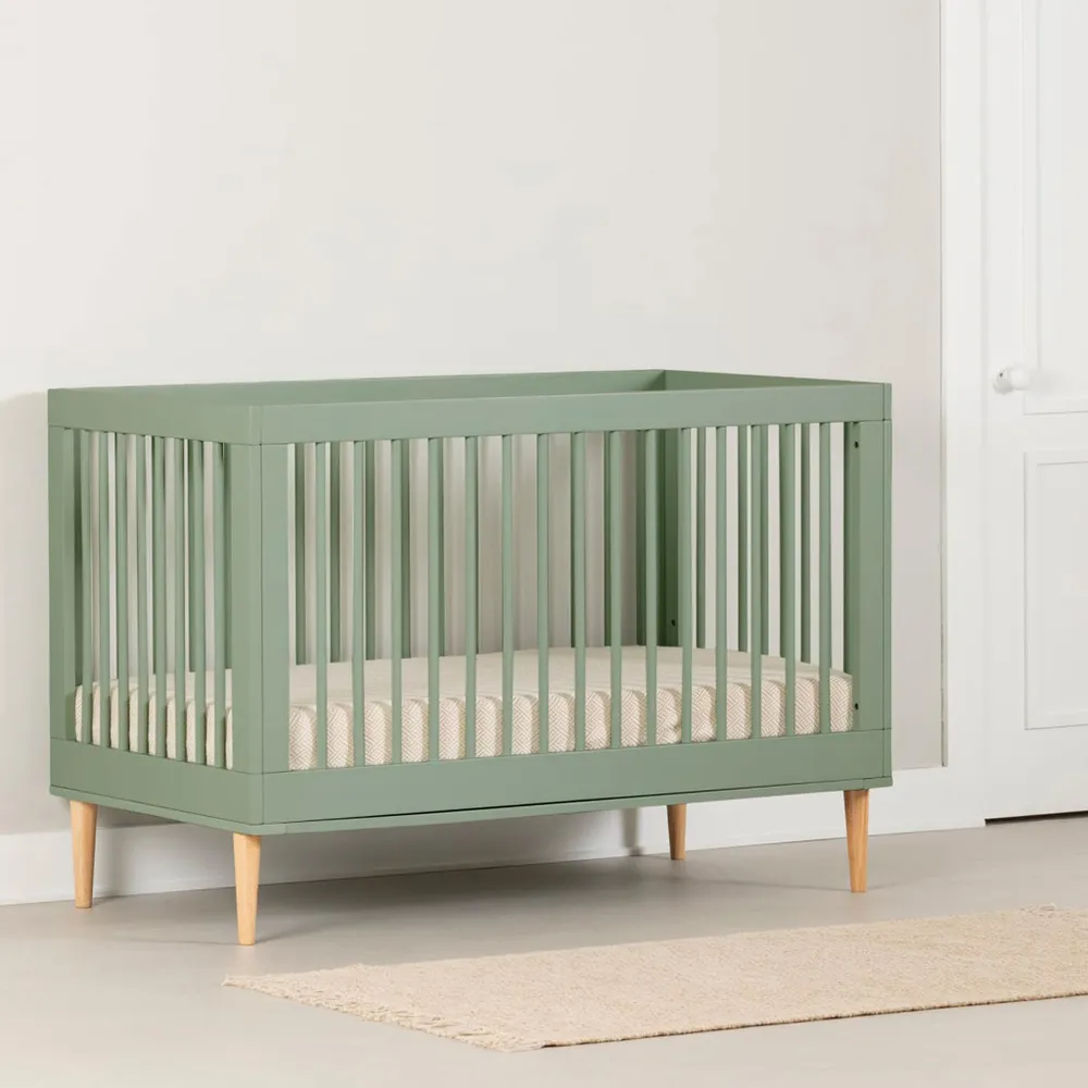 Crib with best sale adjustable rail