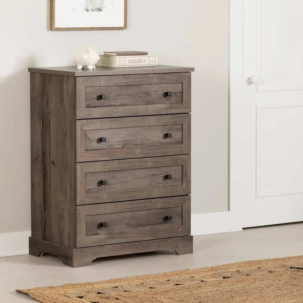 South Shore Furnitures 4 Drawers Chest Hazen Fall Oak Bayshore