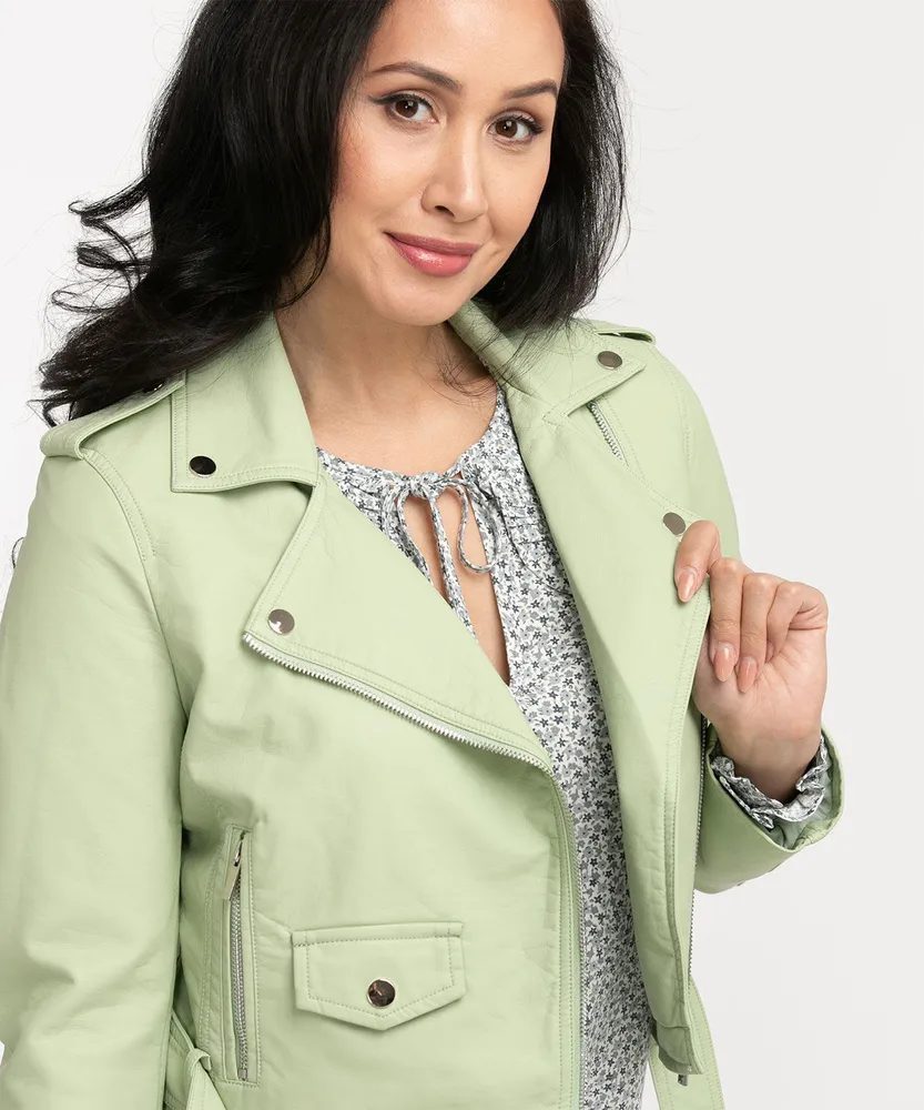Mint green moto outlet jacket