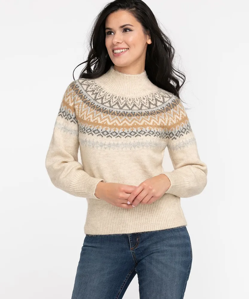 Fair isle mock neck sweater store