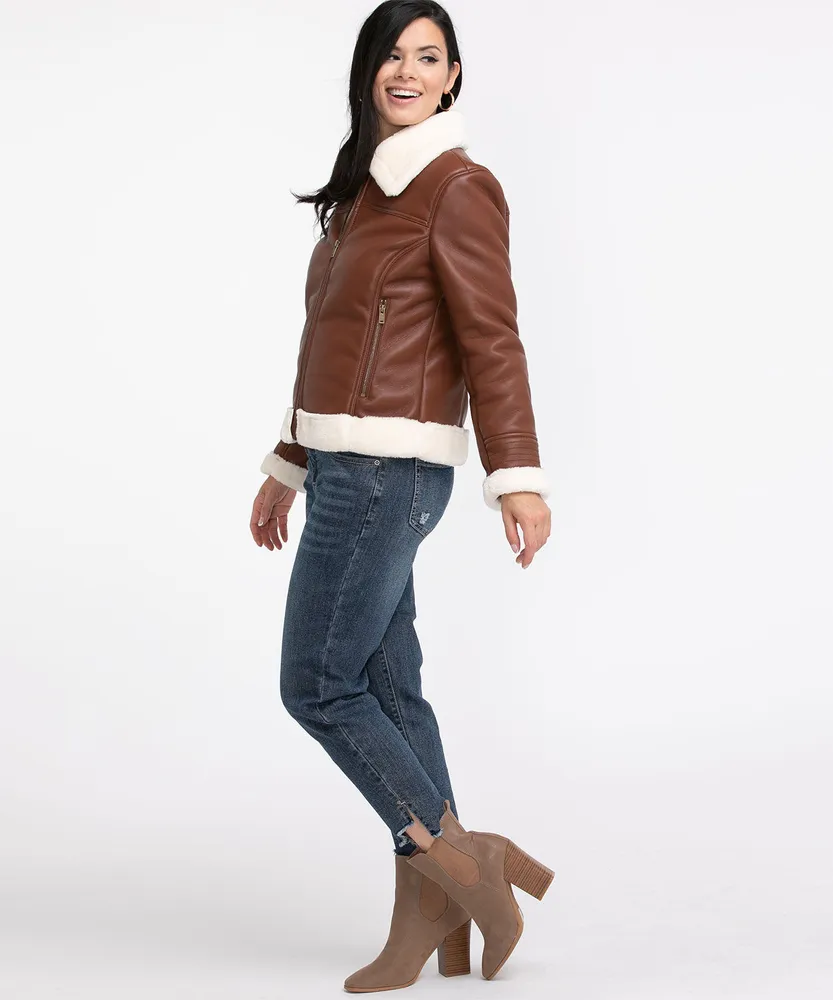 Cleo faux leather sales jacket