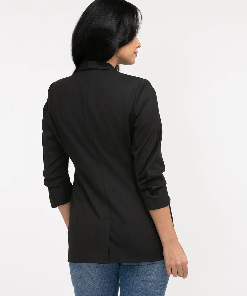 Ruched sleeve boyfriend blazer store
