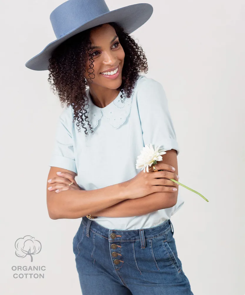 Lace collar shirt cheap