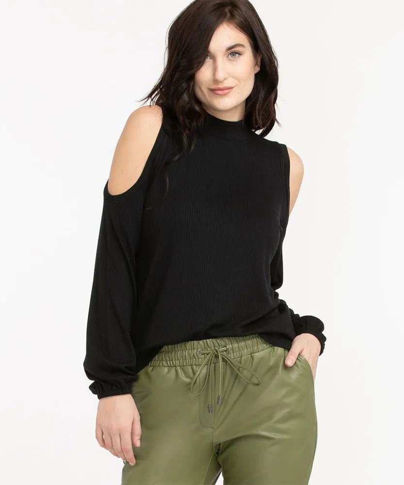 CLEO Mock Neck Cold Shoulder Top Cleo Hillside Shopping Centre