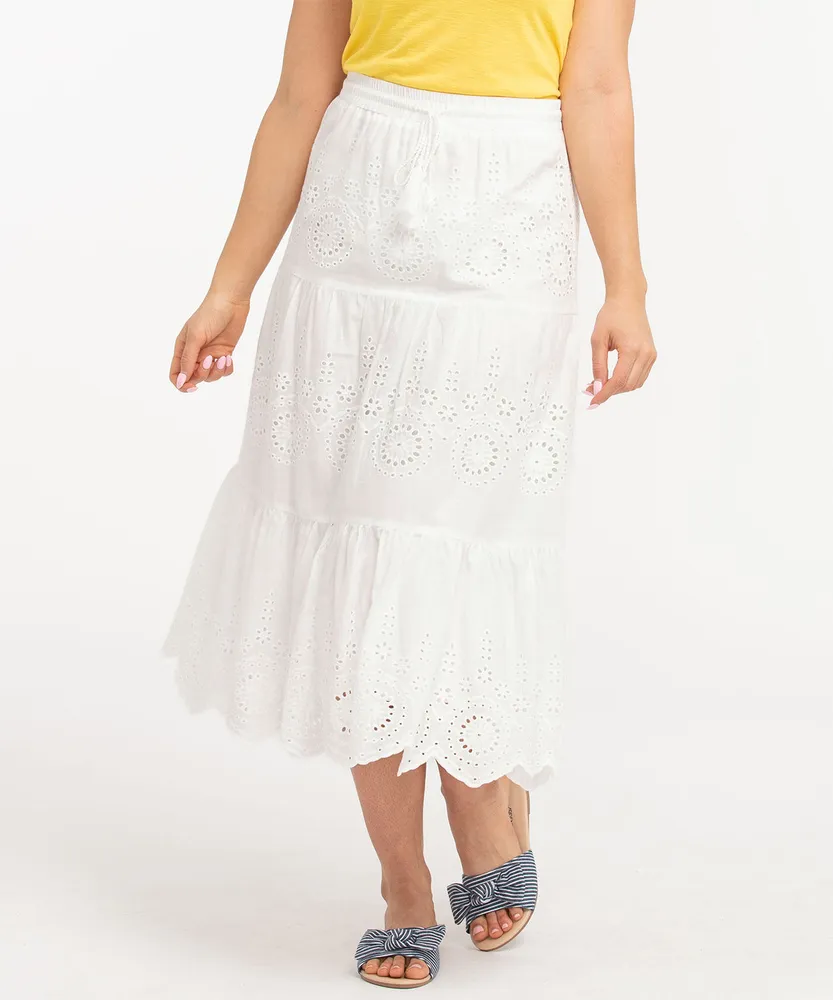 CLEO Cotton Eyelet Peasant Skirt Cleo Coquitlam Centre