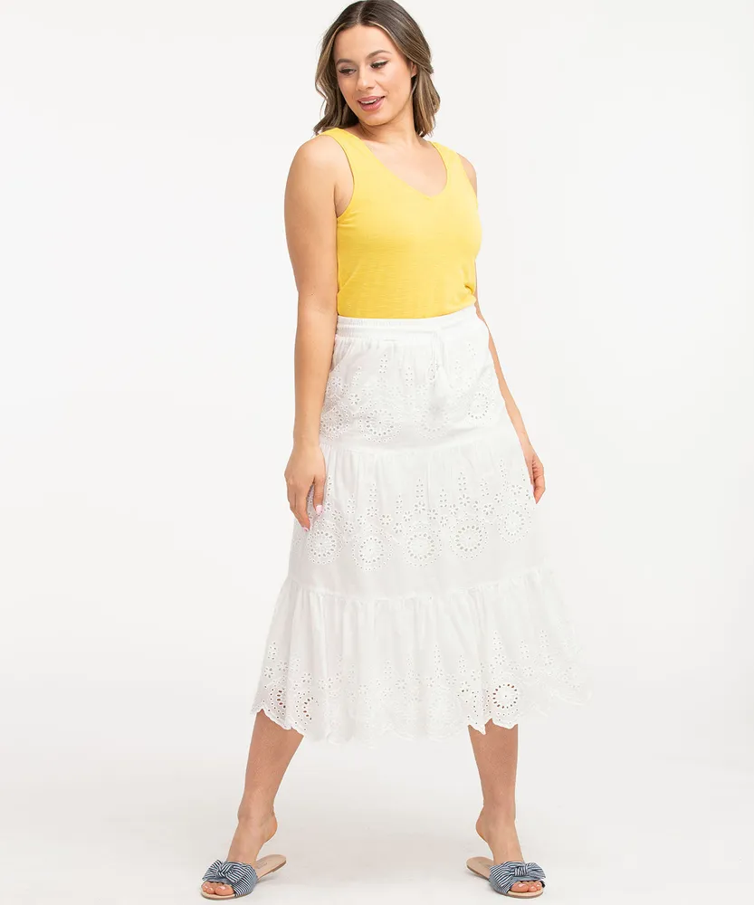 Peasant shop eyelet skirt