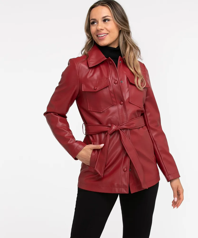 Vegan red hotsell leather jacket