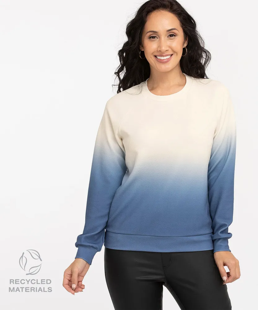 Flower print raglan shop sleeve dip hem sweater