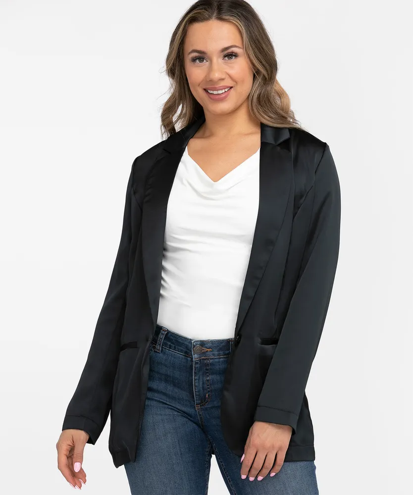 Plus size satin blazer on sale