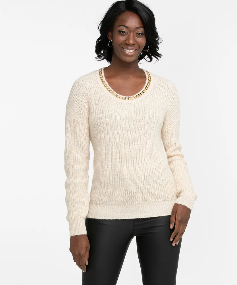 Scoop neck pullover discount sweater