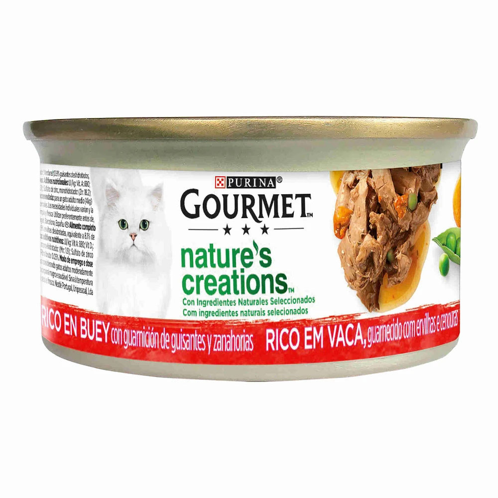 Purina Gourmet Nature Comida Húmida para Gato Adulto Vaca Lata | Centro ...