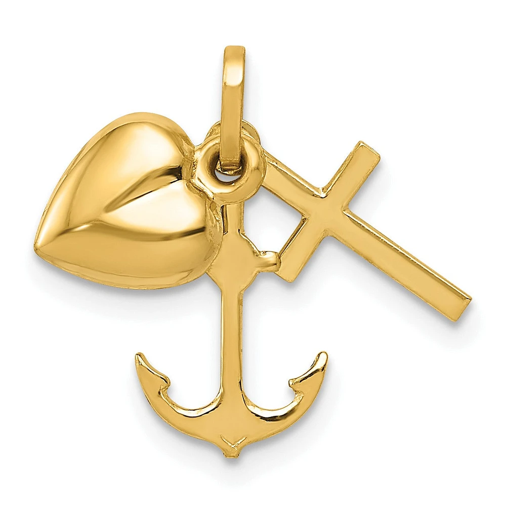 Gold cross anchor pendant online