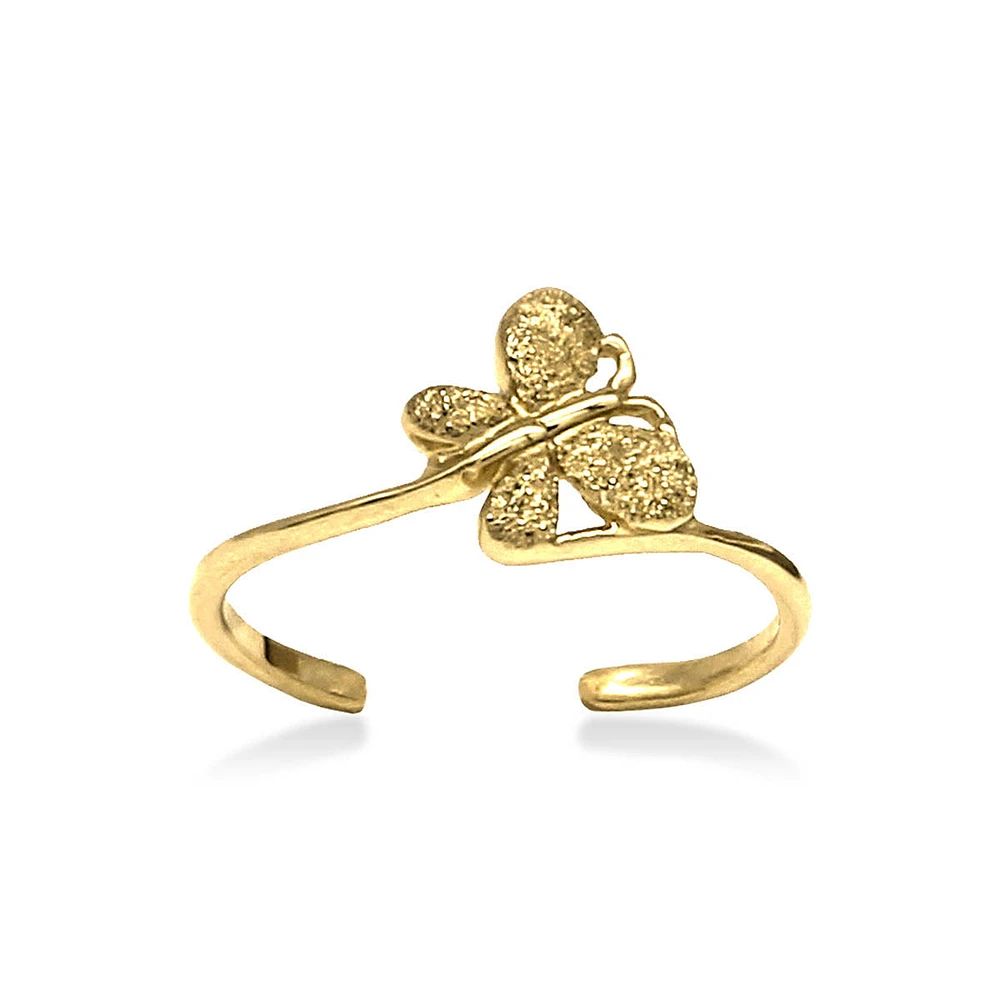 Gold butterfly toe ring sale