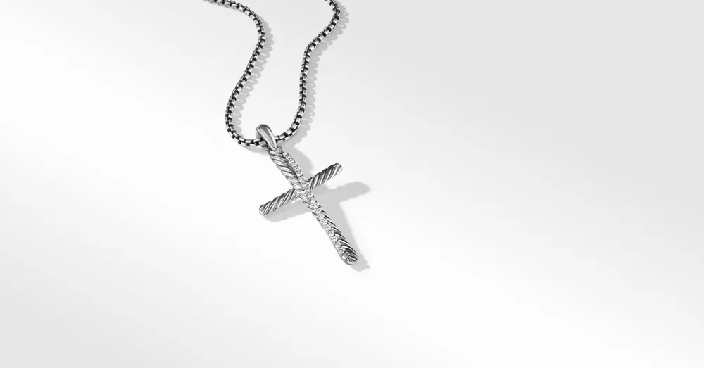 David yurman pave cross necklace shop