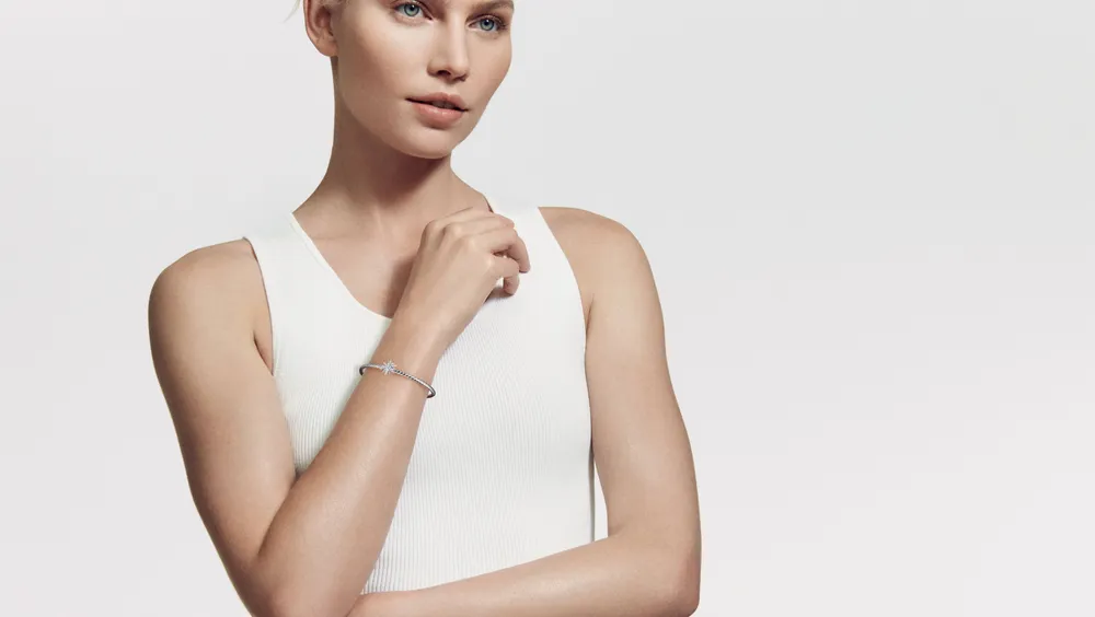 David Yurman Starburst Center Station Bracelet Sterling Silver with