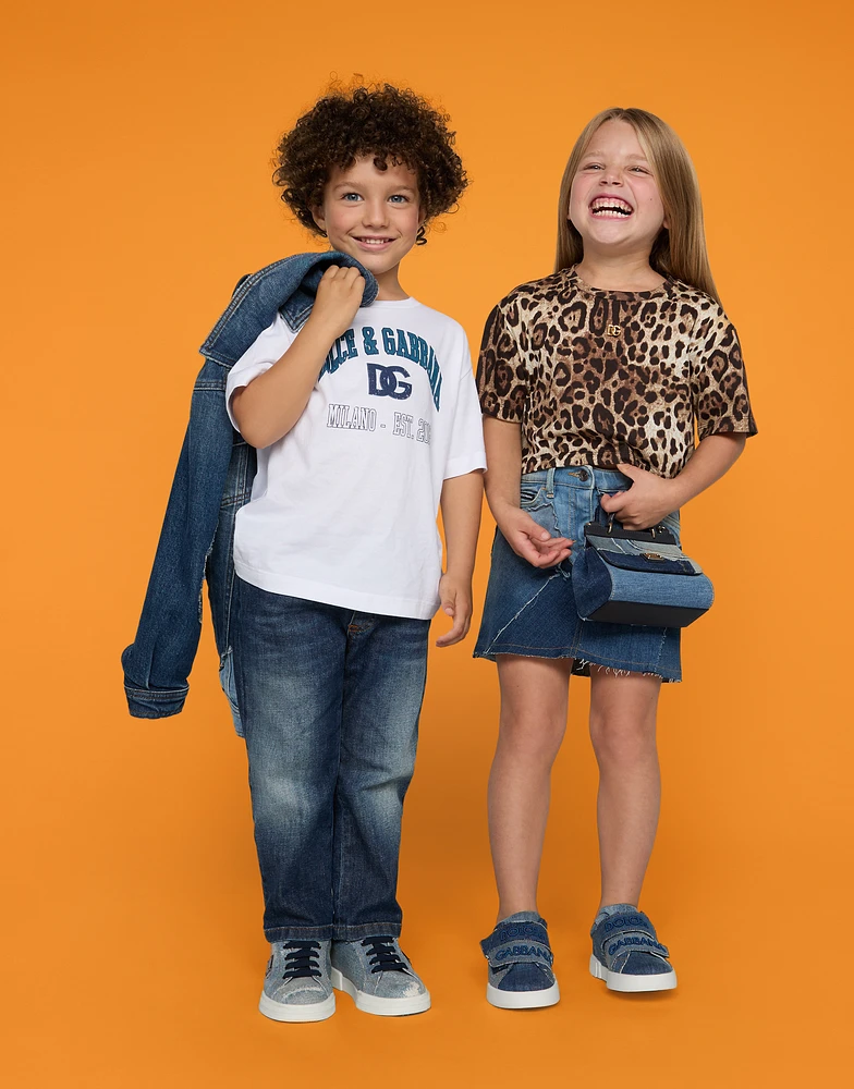 Shop Dolce & Gabbana Blue wash stretch denim jeans at