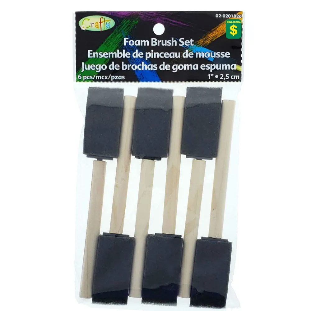 Dollarama 6 Foam Brushes Case of 24 Niagara Pen Centre