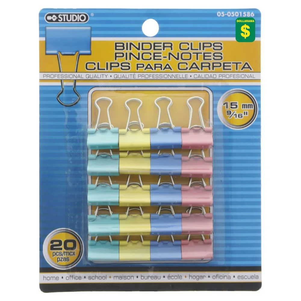 Dollarama Binder Clips (Assorted Sizes and Quantities) Case of 36 Niagara Pen Centre
