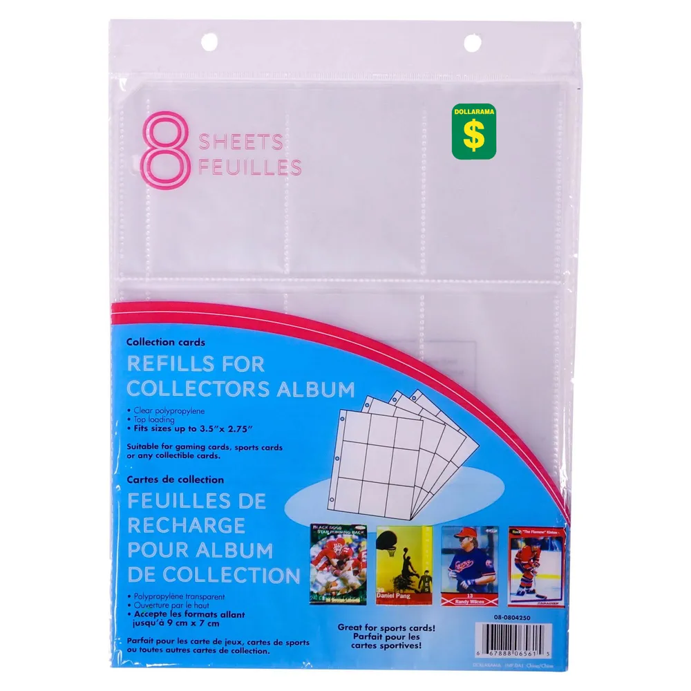Dollarama Card Sheets for Collector's Album 8PK Case of 36