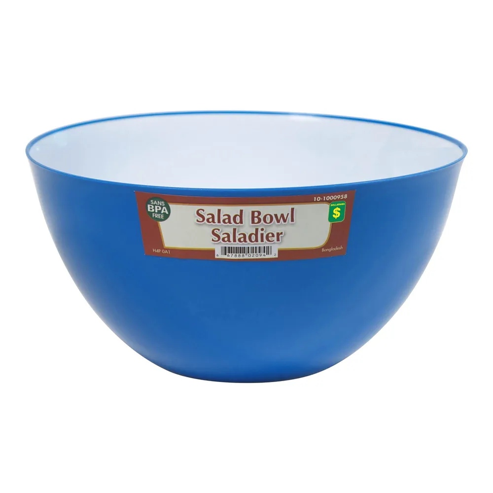 Dollarama Plastic Salad Bowl (Assorted Colours) Case of 24 Niagara Pen Centre