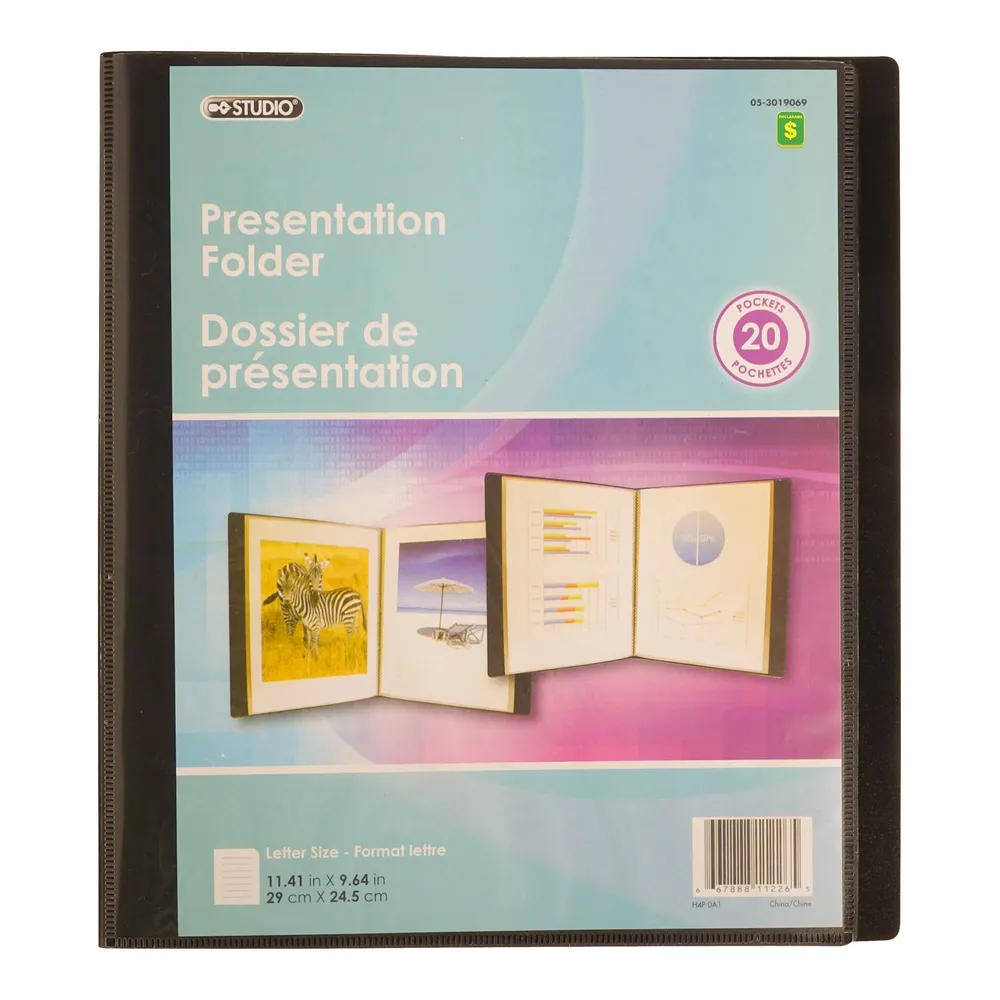 Dollarama Presentation Folder (Assorted Colours) Case of 18 Niagara Pen Centre