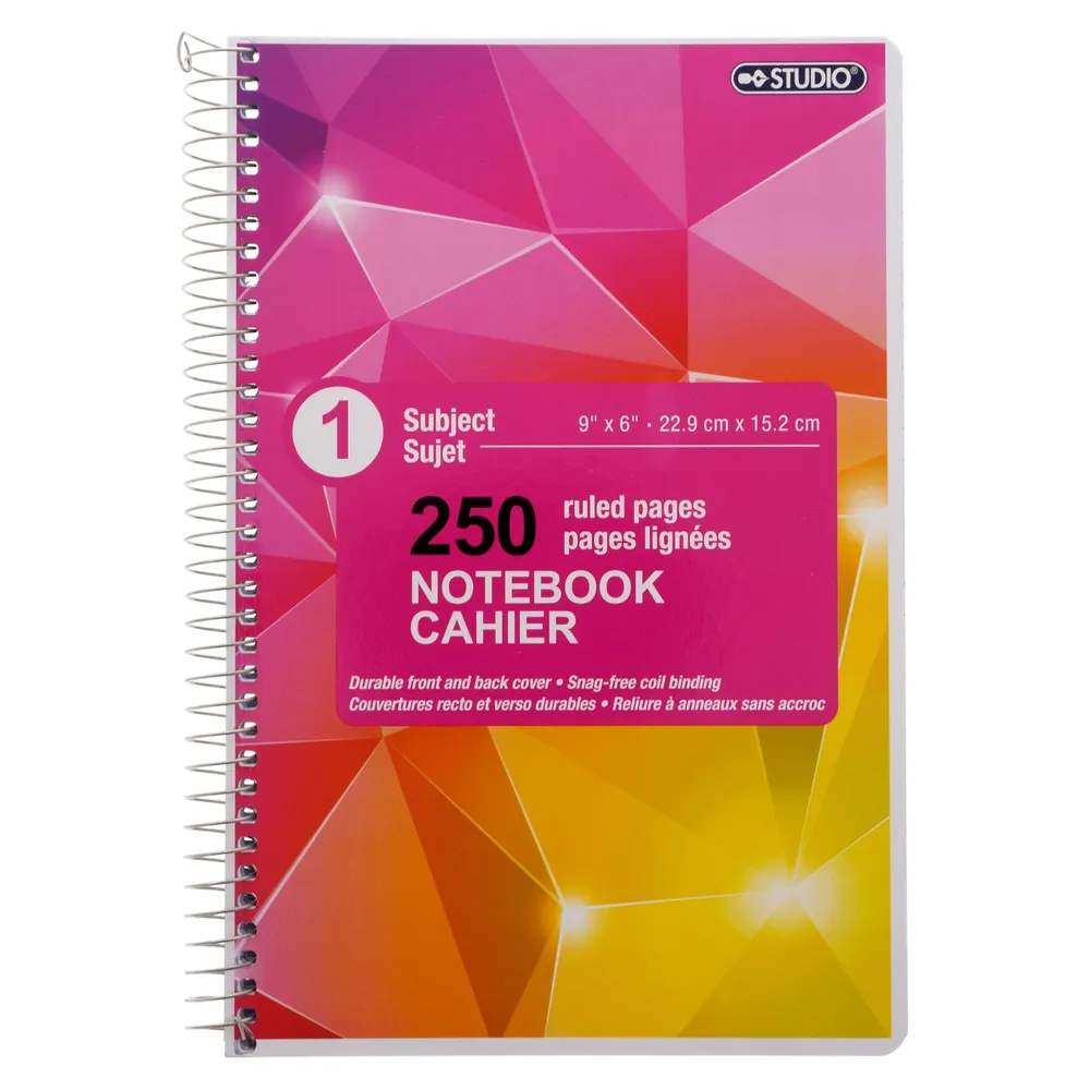 Dollarama Spiral Notebook (Assorted Colours and Designs) Case of 24
