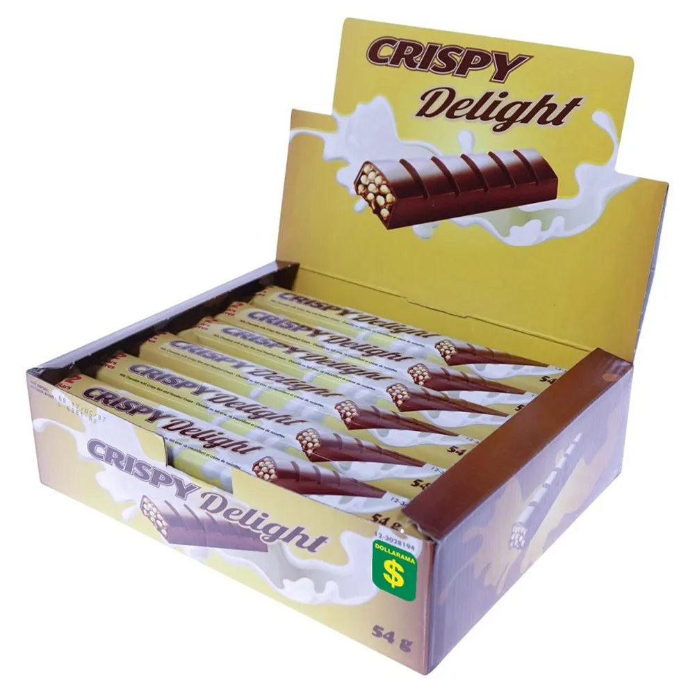 Dollarama 2Pk CRISPY Delight Crisped Rice Milk Chocolate Bars Case of