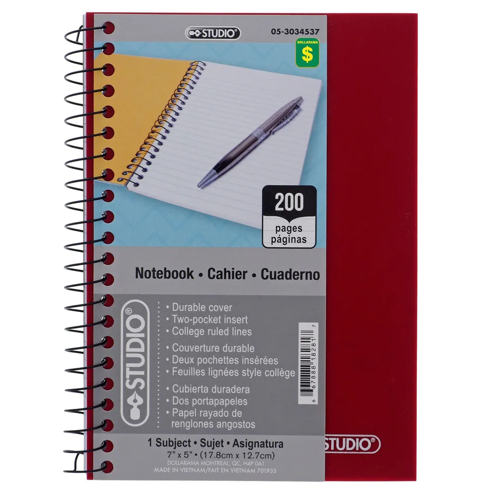 Dollarama Spiral Notebook (Assorted Colours) Case of 24 Bramalea City Centre