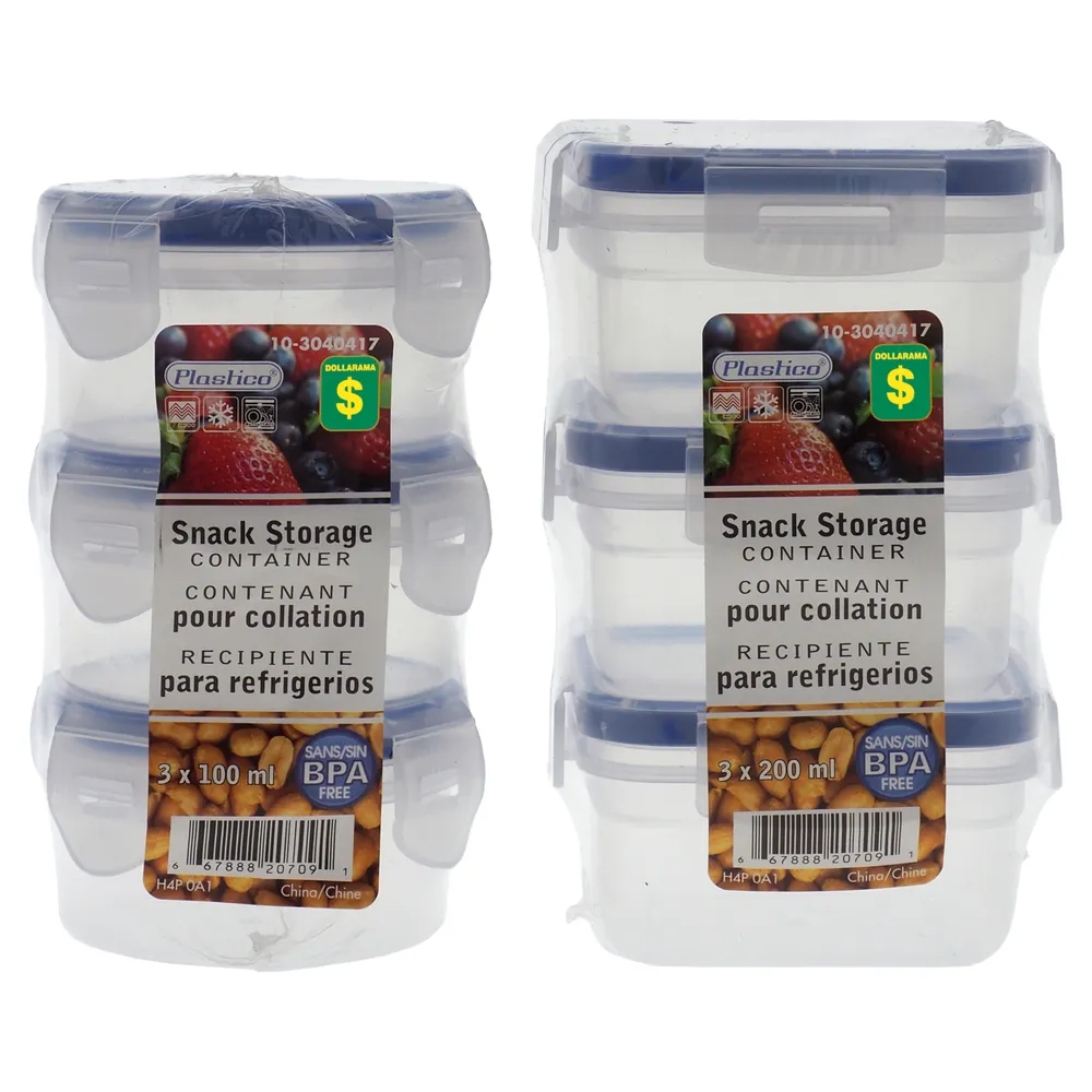 Dollarama Snack Storage Containers 3PK (Assorted Designs and Shapes