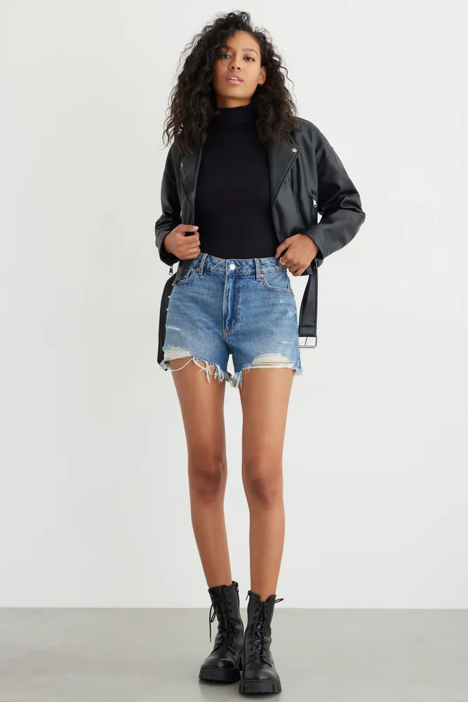 Dynamite Claudia Distressed Jean Mom Shorts The Pen Centre