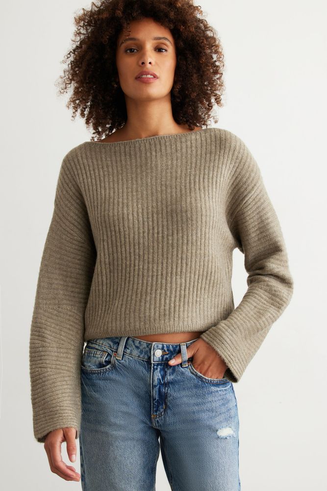 Dynamite Long Sleeve Boat Neck Sweater | Shop Midtown