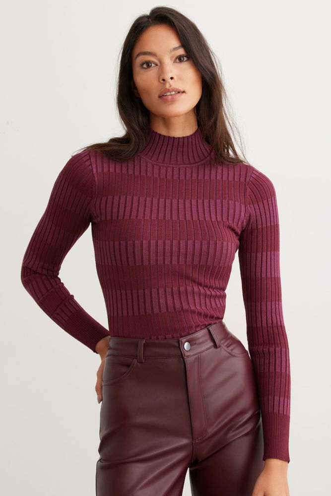 Fitted hotsell striped turtleneck