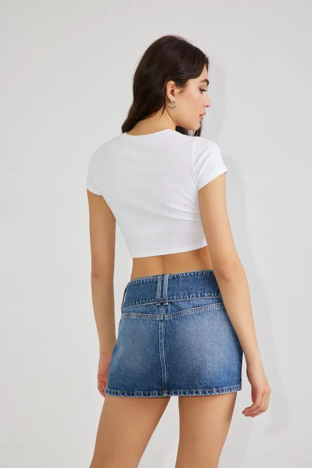 Garage Belted Micro Denim Skirt Tabitha Blue Bayshore Shopping