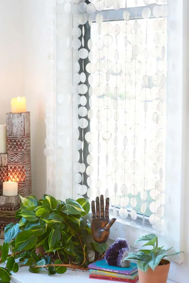Earth Bound Trading White Capiz Shell Door Curtain at Vancouver