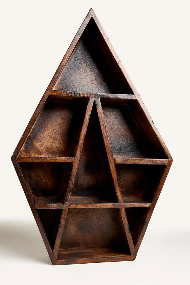 Earthbound Trading Crystal Shaped Wood Shelf at Hamilton Place in