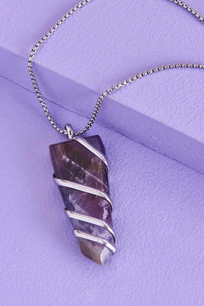 Earthbound Trading Amethyst Spiral Wrapped Necklace Westland Mall