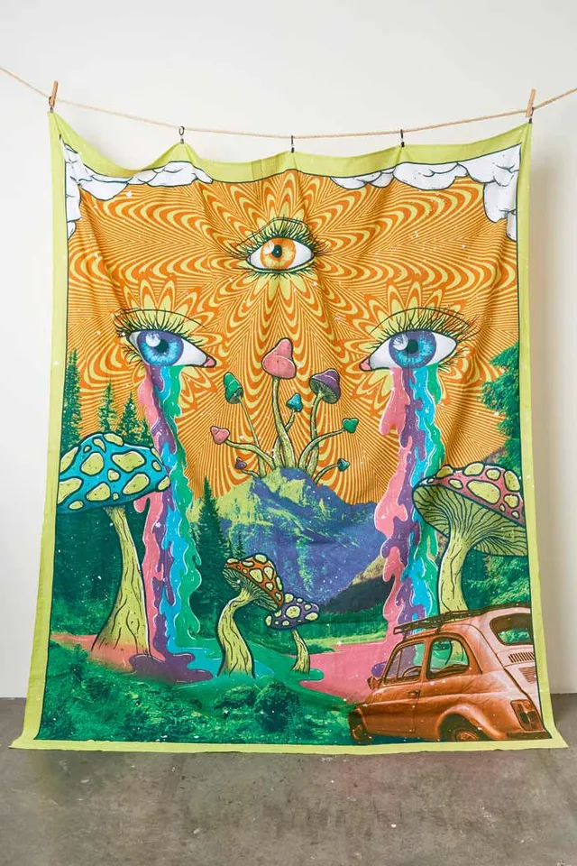 Earthbound mushroom tapestry hotsell