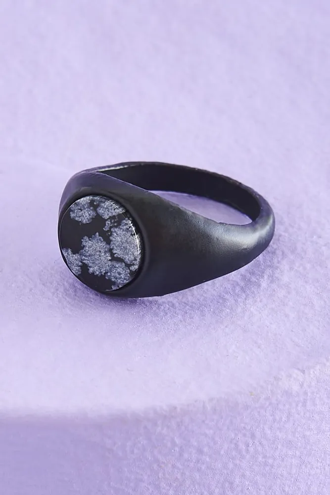 Obsidian signet ring sale