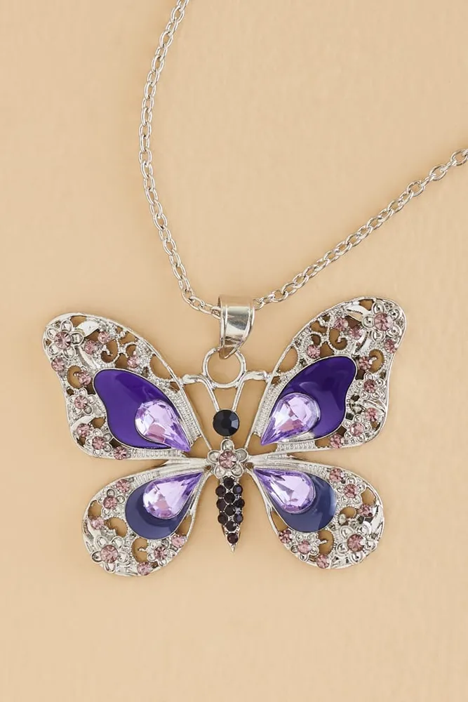 Earthbound Trading Crystal Butterfly Necklace Hamilton Place