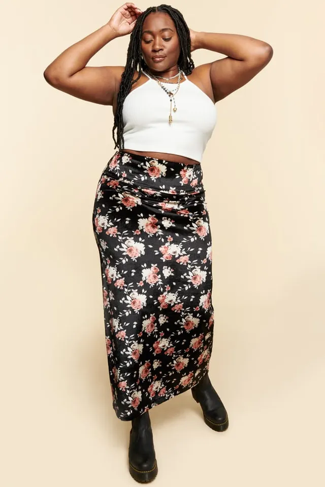 Plus size maxi skirt velvet hotsell