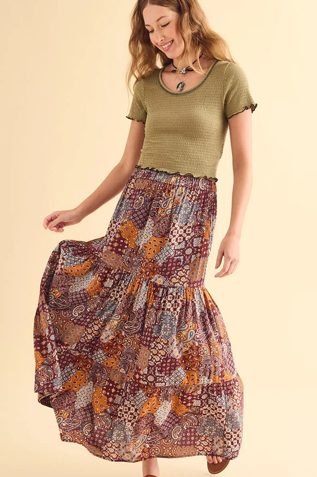 【関税込み】BODE Skirts Earth Bound Trading Paisley Tiered Patchwork Maxi Skirt at