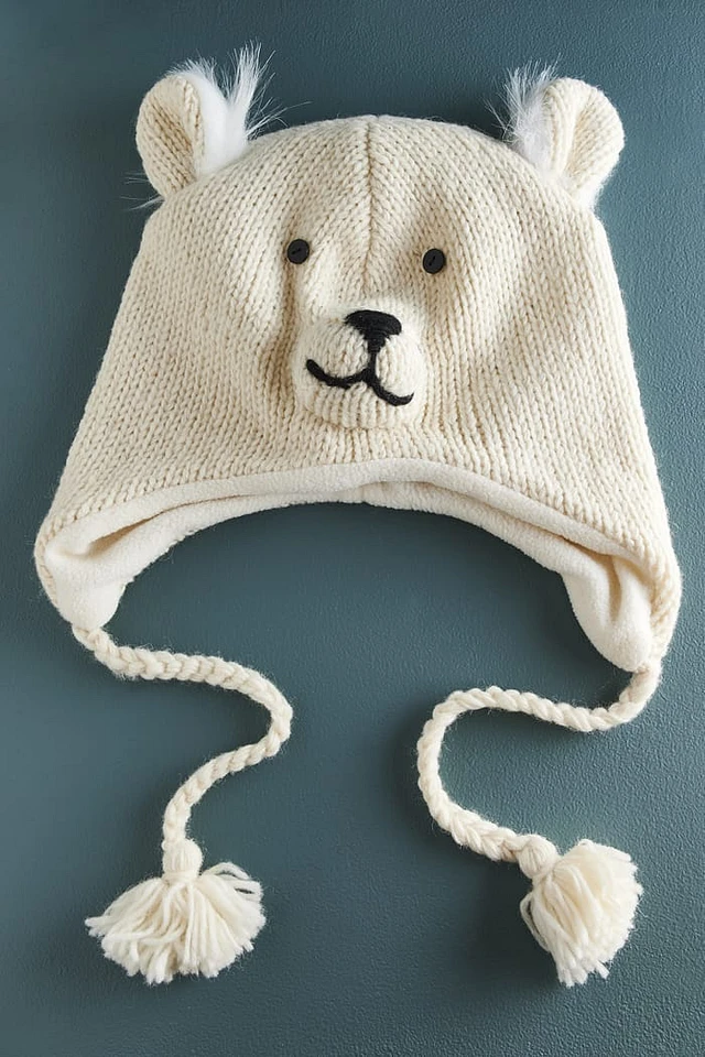 Earth Bound Trading Polar Bear Animal Wool Beanie | Westland