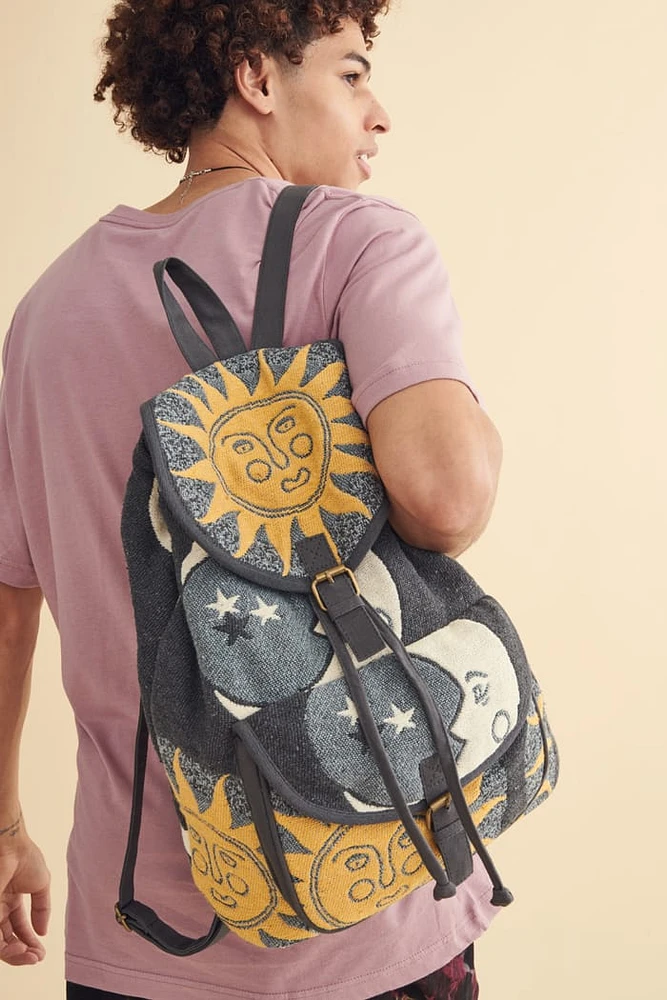 Earth Bound Trading Sun and Moon Flap Backpack | Vancouver Mall