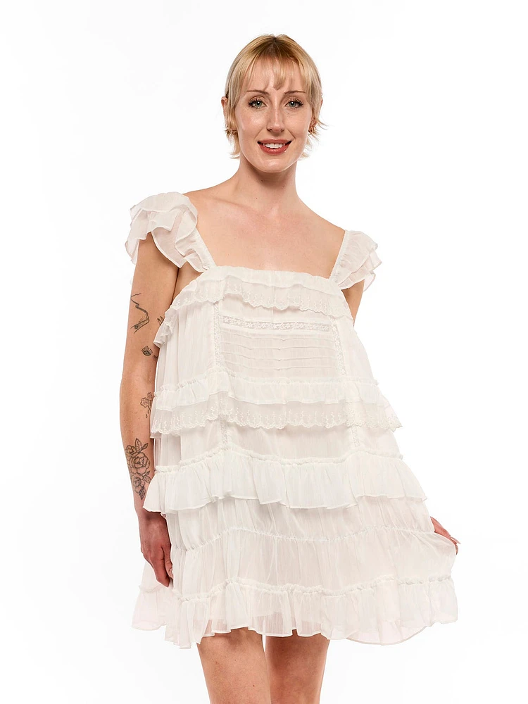 Fallonn tranquility ruffle dress top