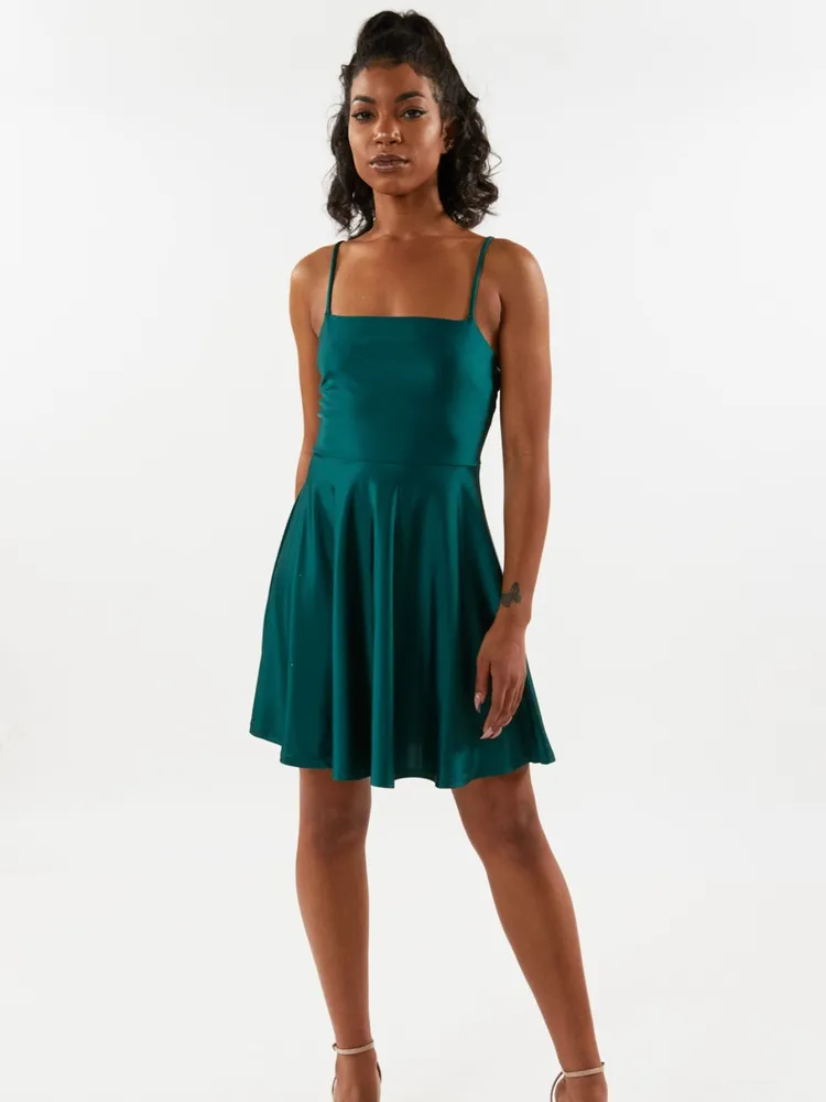 Envy and Grace Nadia Satin Fit Flare Dress Halifax Shopping Centre