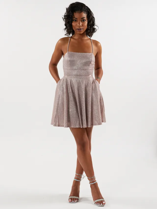 Glitter fit and flare dress clearance