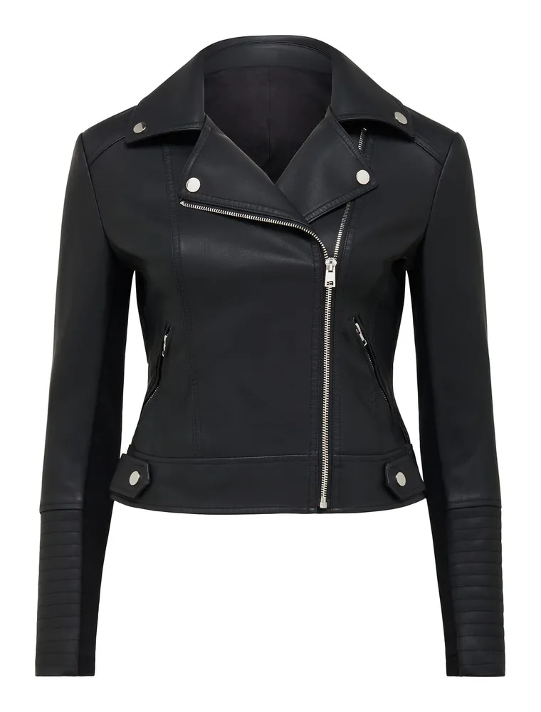 Ever New Heidi Petite Vegan Leather Biker Jacket Square One
