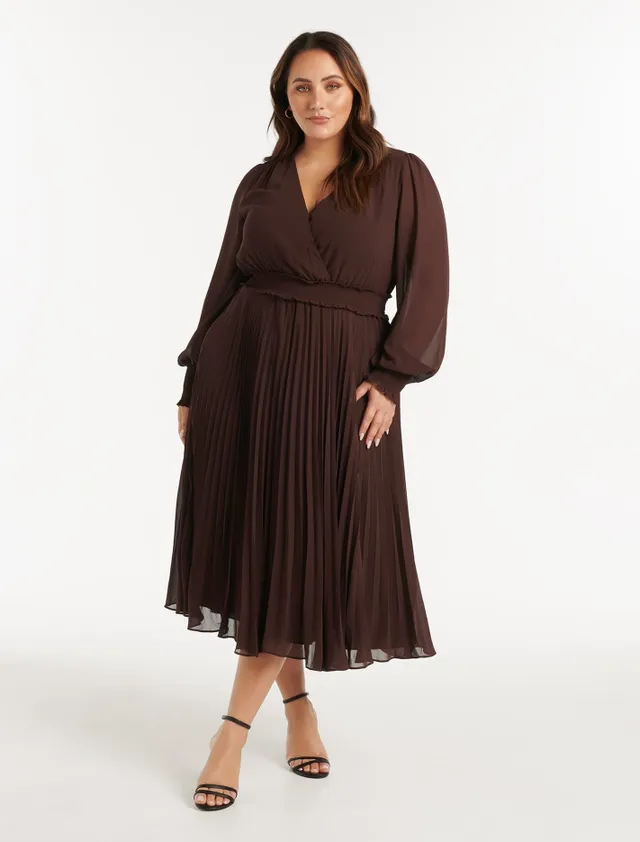 Ever New Leighton Curve Pleated Midi Dress Square One