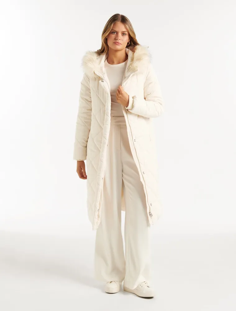 Ever New Tessa Quilted Longline Puffer Jacket Square One