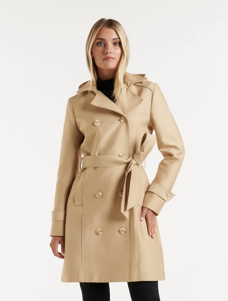 Womens hooded mac discount coat